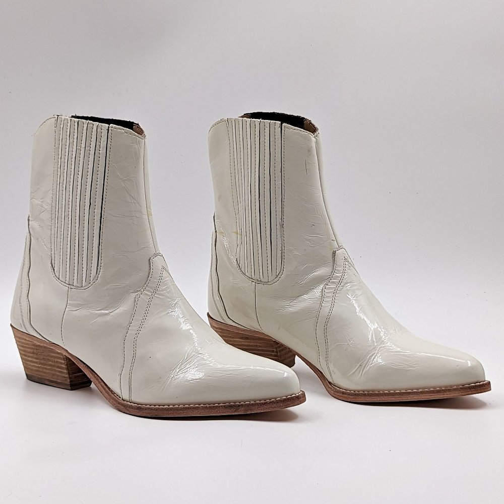 Free People Women New Frontier Western White Cowboy Boots size 8.5US EUR 39